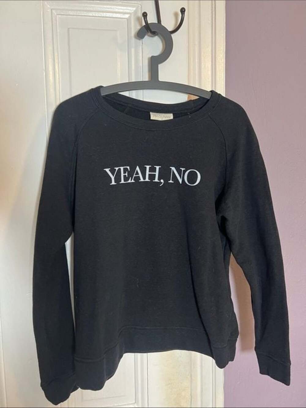 Black 'YEAH, NO' Graphic Crewneck Sweatshirt